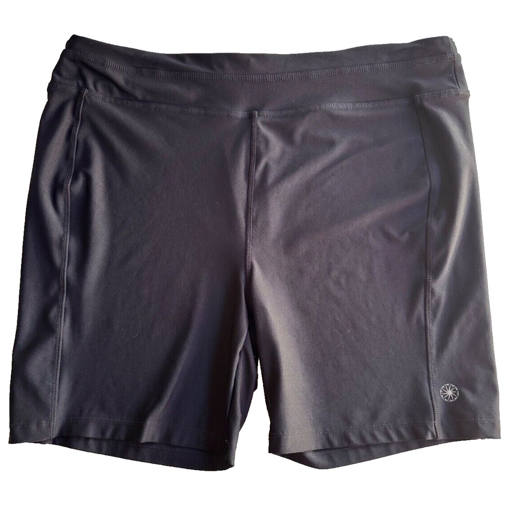 Full Beauty Sport Shorts Womens 18/20 Black Bike Running 6in Pull On Active Fit